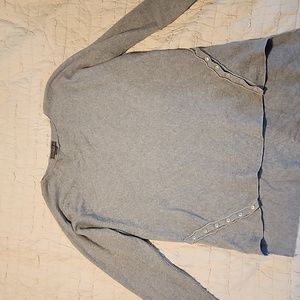 Sherri boutique sweater, large, gray with buttons